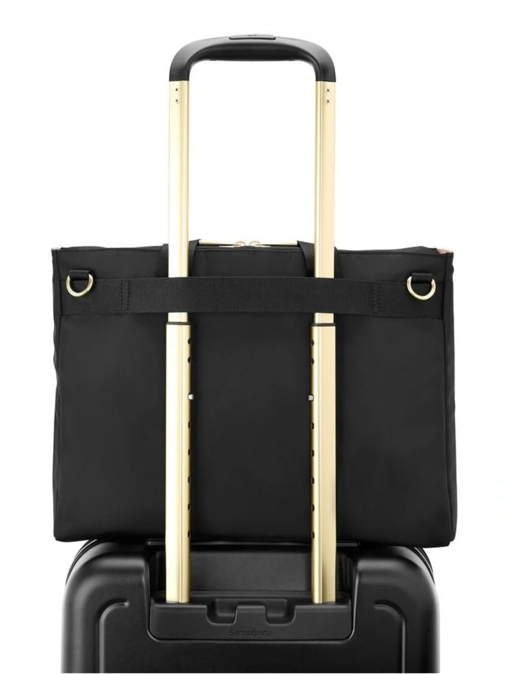 Samsonite Black Briefcase Gold MOBILE SOLUTION 2 CONVERTIBLE SLIM BRIEF, bag